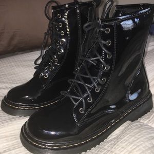 Black combat boots
